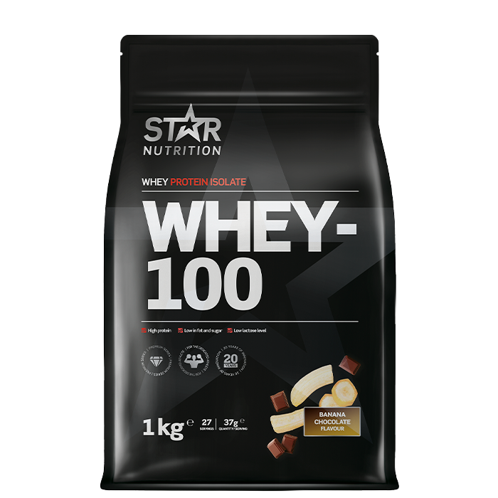 Whey-100 Vassleprotein 1 kg Banana Chocolate
